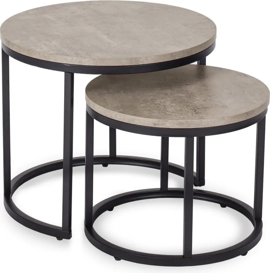 Zestaw Stolików ROCKY Beton/Czarny