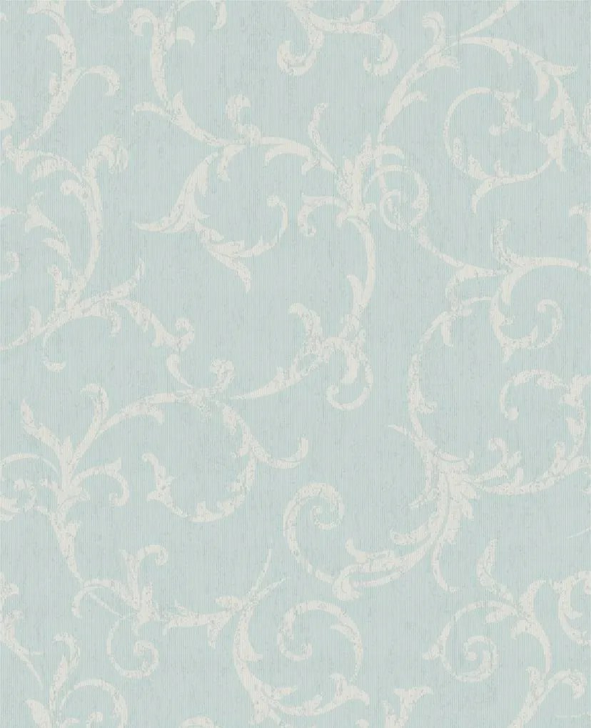 Kék Vinil Tapéta Ezüst Mintás Dísz