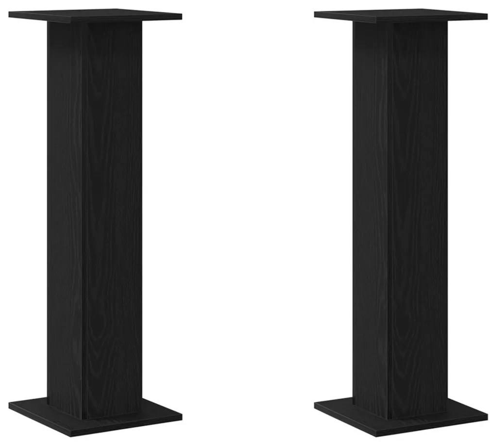 Növényállvány 2 db Fekete Tölgy 30x30x95 cm Mérnöki Fa