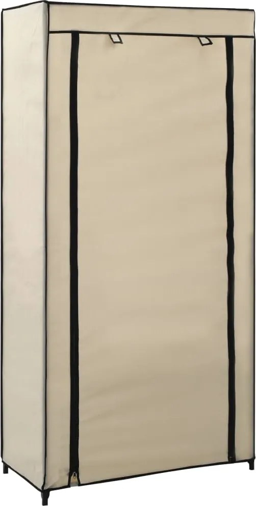 vidaXL krémszínű szövet cipőszekrény borítóval 58 x 28 x 106 cm