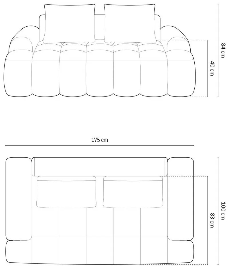 Világosbarna bársony kanapé 175 cm Linz – Cosmopolitan Design