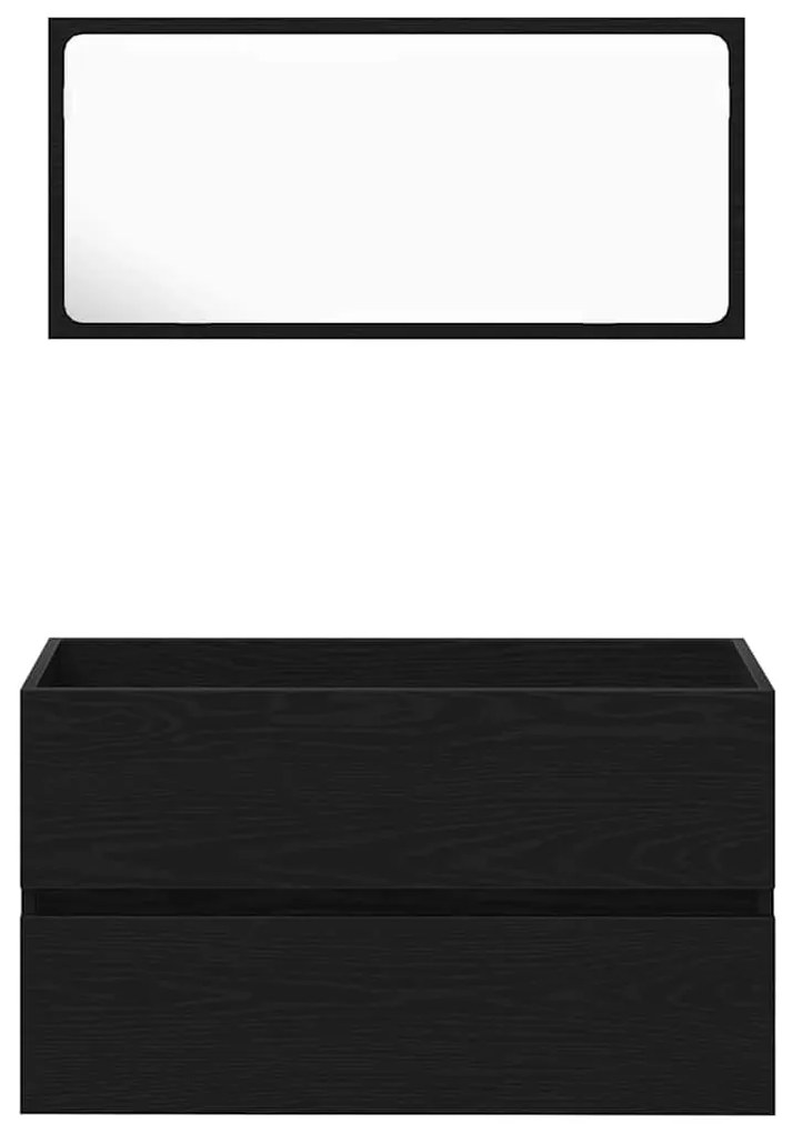 Fürdőszoba bútor szett 3 pcs Musta tammi 80 x 38.5 x 45 cm