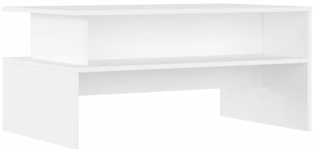 Fehér szerelt fa dohányzóasztal 90 x 55 x 42,5 cm