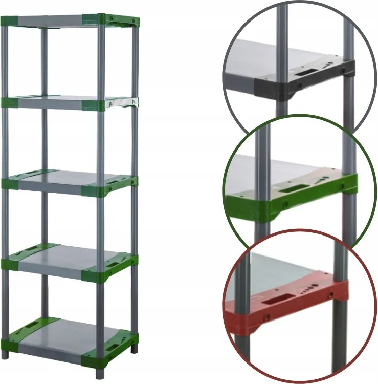 Tárolószekrény műanyag polc a pincébe garázs polc 180x90x46 Eko