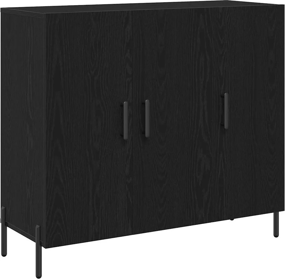 vidaXL Széf Fekete tölgy 90 x 34 x 80 cm Faanyag
