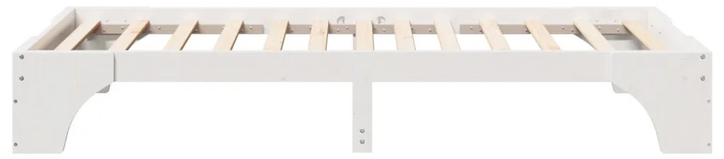 Ágykeret Fehér Fa 90 x 190 cm Minimalista Ágykeret