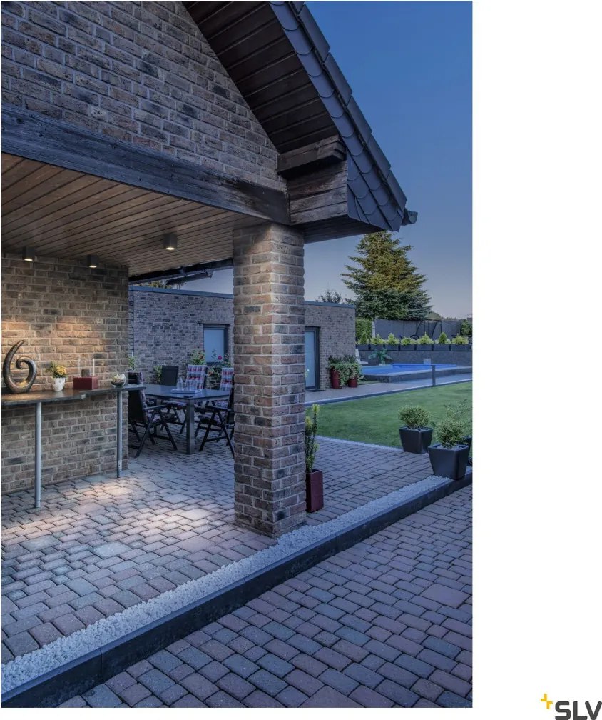 SLV 1003421 ENOLA SQUARE Modern Kültéri Mennyezeti Lámpa Antracit, Átlátszó LED IP65