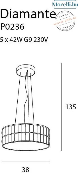 Függeszték Króm DIAMANTE MAXLIGHT P0236