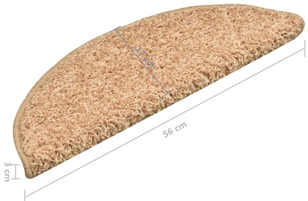 15 db aranyszínű lépcsőszőnyeg 56 x 17 x 3 cm
