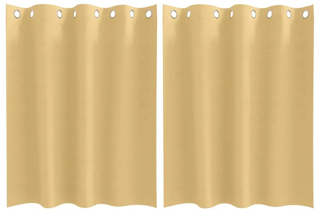 Függönyök függönyökkel 2 pcs Bézs Poliészter