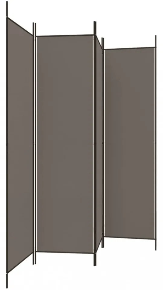 4 paneles antracitszürke szövet térelválasztó 200x200 cm