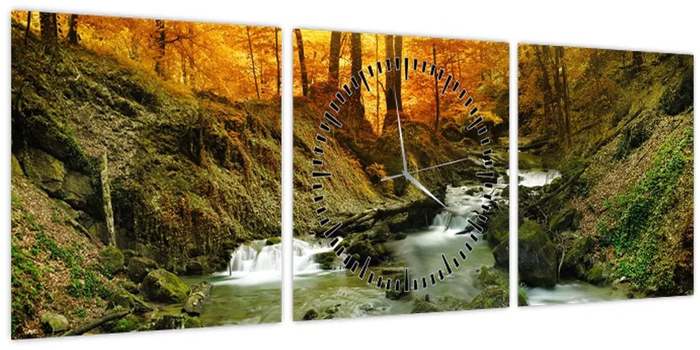 Kép - Erdő (órával) (90x30 cm)