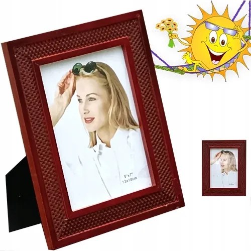 Fényképtartó 10*15 CM fa, Barna Álló Képkeret Szép Otthon