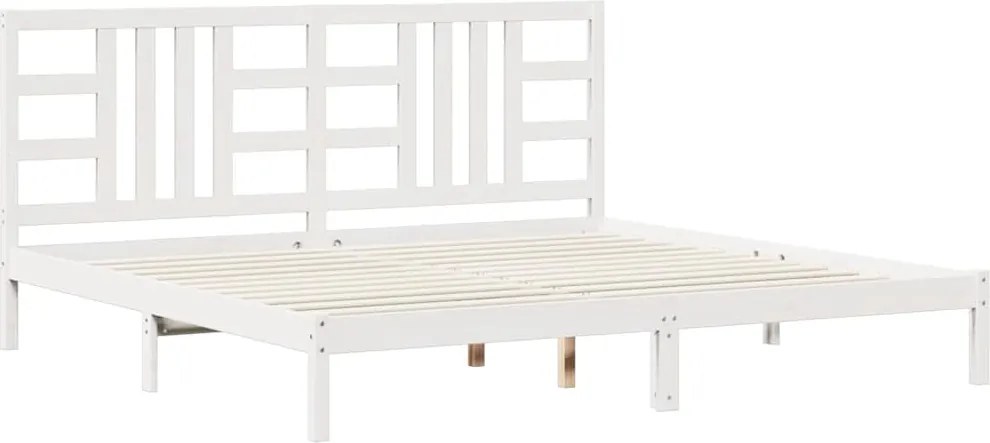 vidaXL fehér tömör fa ágykeret 200 x 200 cm