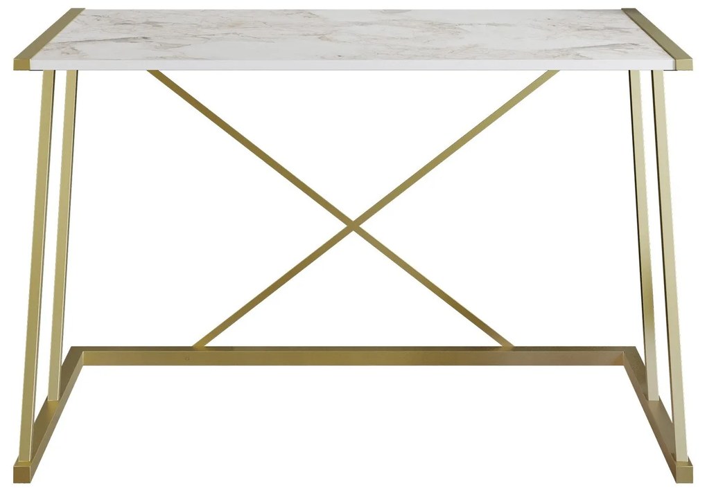 Íróasztal Anemon - White, Gold