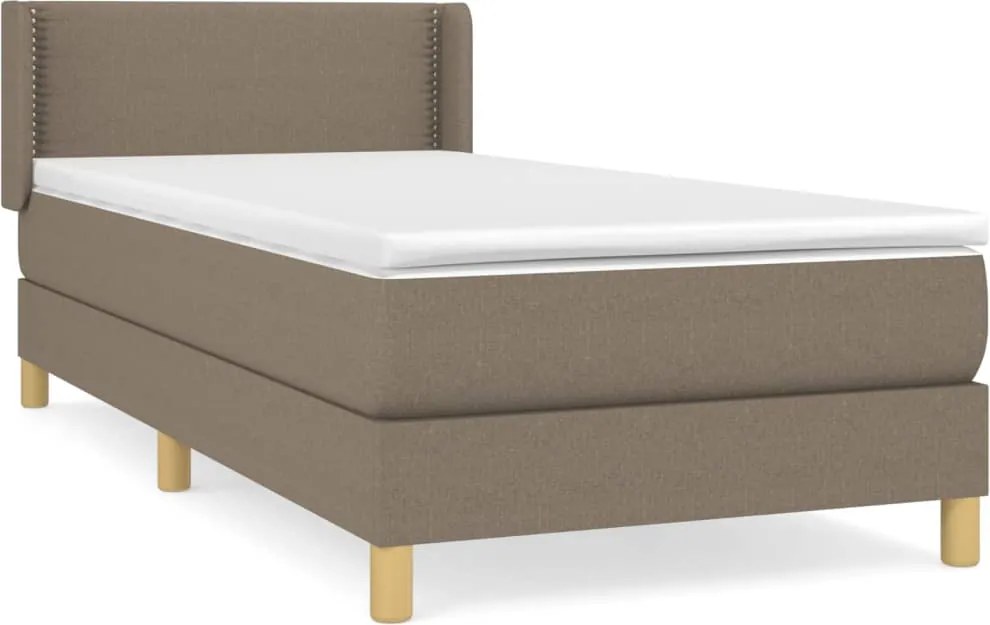 vidaXL tópszínű szövet rugós ágy matraccal 90 x 200 cm