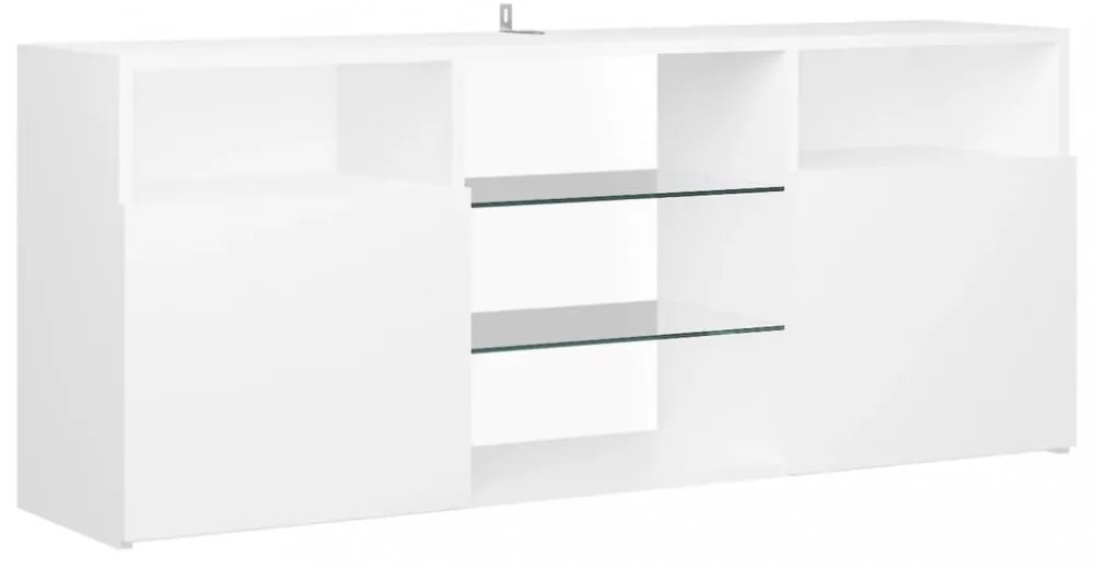 fehér TV-szekrény LED lámpákkal 120 x 30 x 50 cm