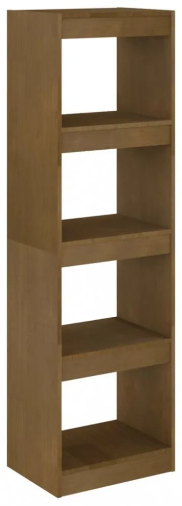 mézbarna fenyőfa könyvszekrény térelválasztó 40 x 30 x 135,5 cm