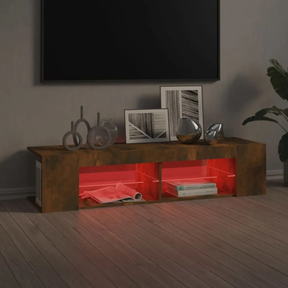 füstös tölgy színű TV-szekrény LED-ekkel 135 x 39 x 30 cm