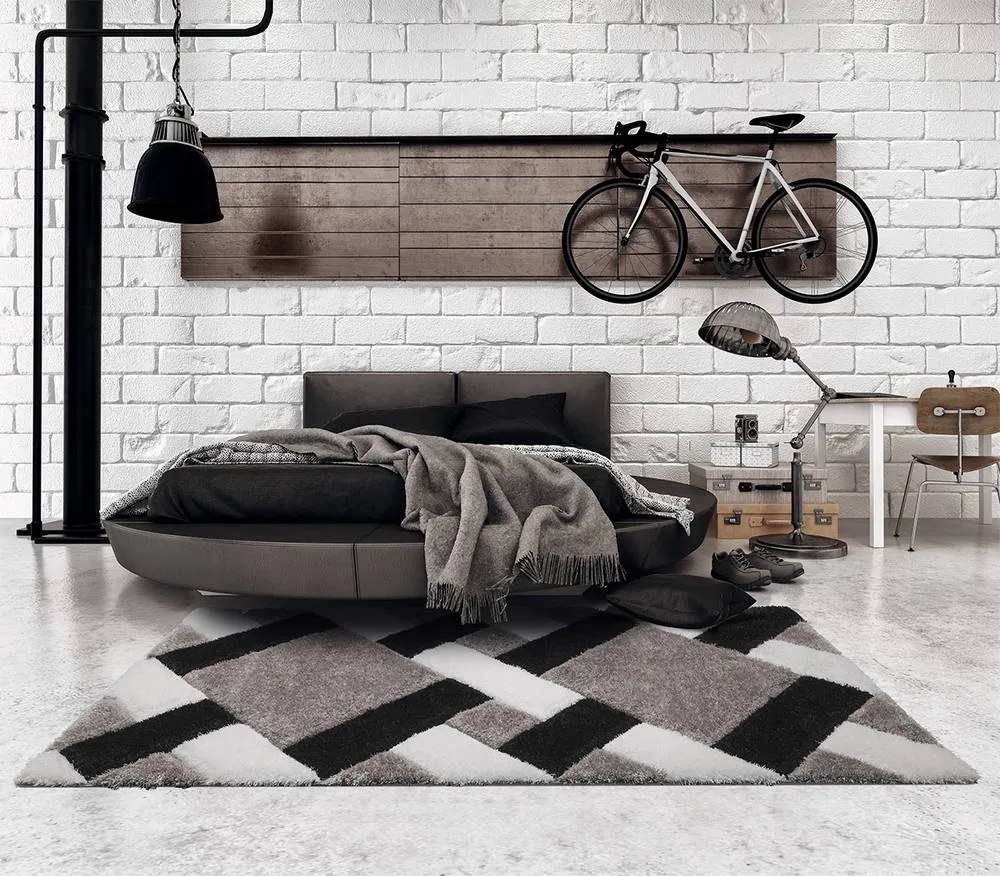 Professional Calm zajelnyelő szőnyeg -pillow 3D - kockás bézs , 160x230cm
