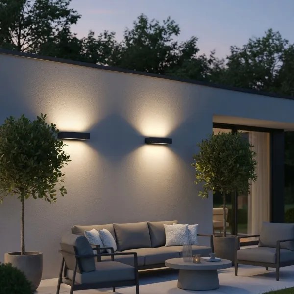 Ideal Lux - Kültéri fali lámpa ANDROMEDA 2xE27/60W/230V IP55 antracit
