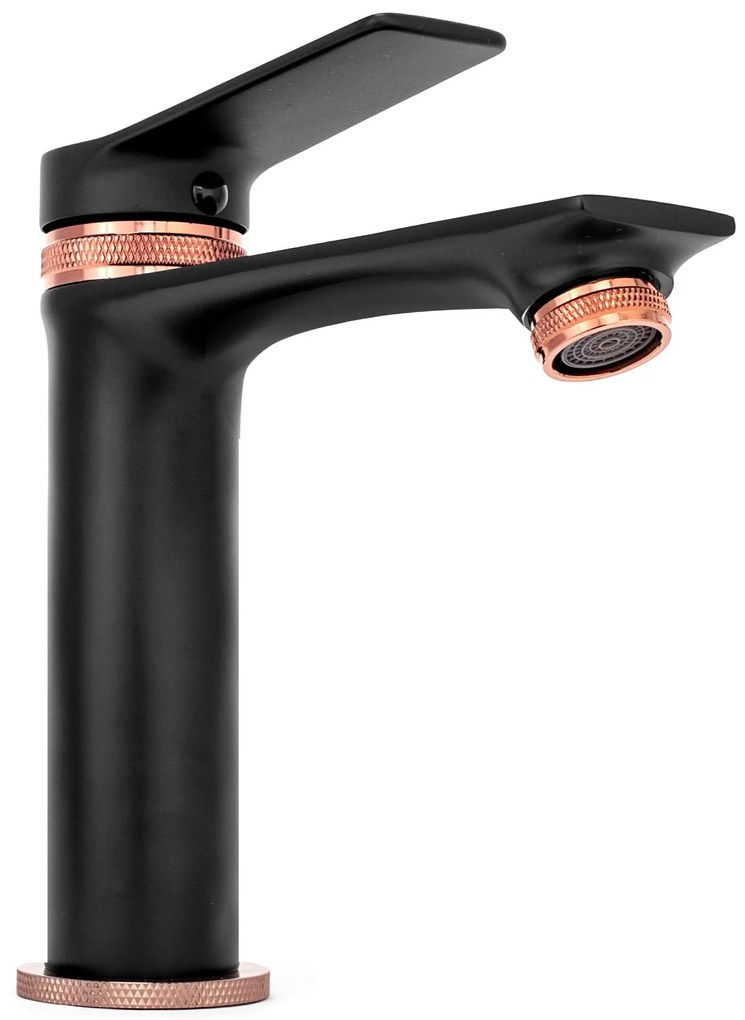 Fürdőszobai csaptelep Rea Viral Low Black Rose Gold