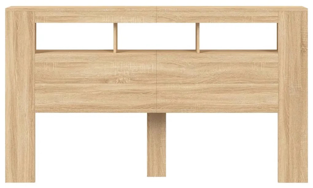 sonoma tölgy színű szerelt fa LED-es fejtámla 180x18,5x103,5 cm