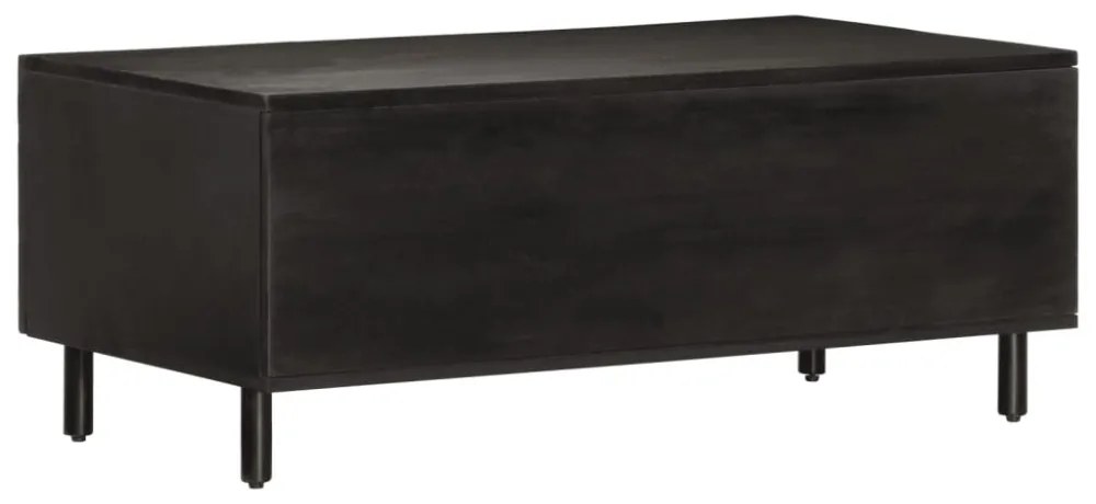 fekete tömör mangófa dohányzóasztal 100 x 54 x 40 cm