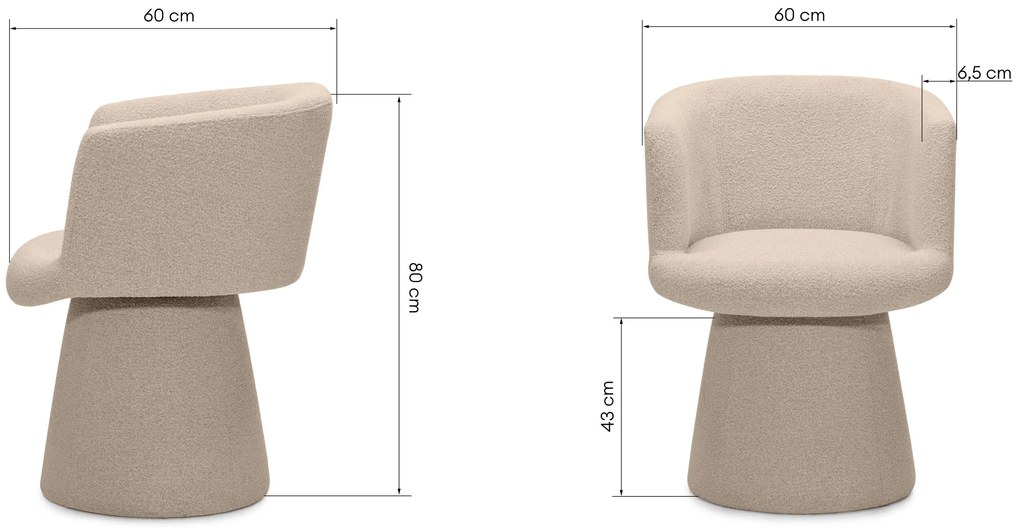 Forgatható design szék YATO, bézs