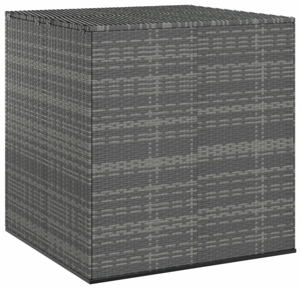 szürke polyrattan kerti párnatartó doboz 100 x 97,5 x 104 cm