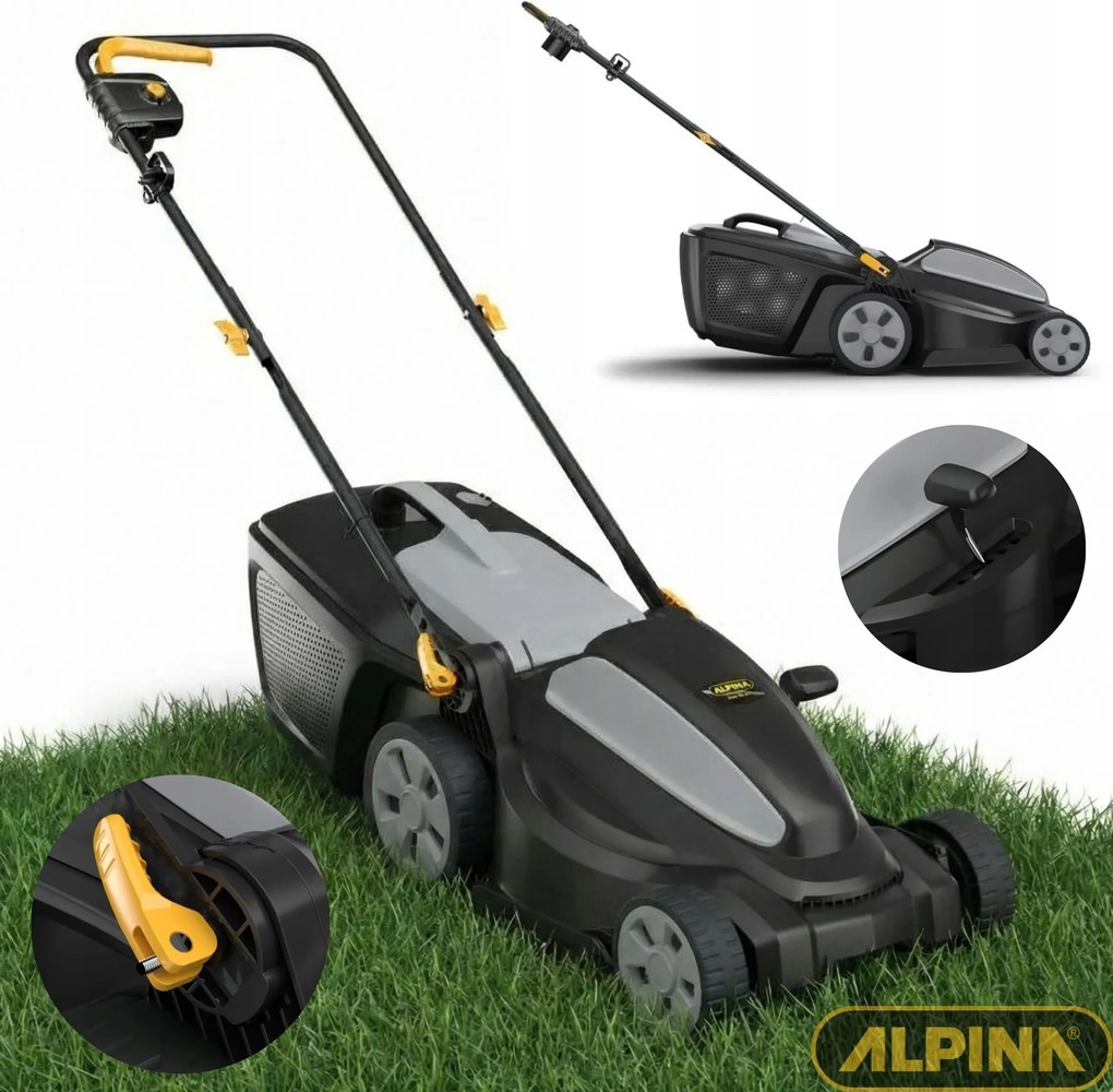 Elektromos fűnyíró Alpina AL1 34 E 34cm állítható magasságú Könnyű