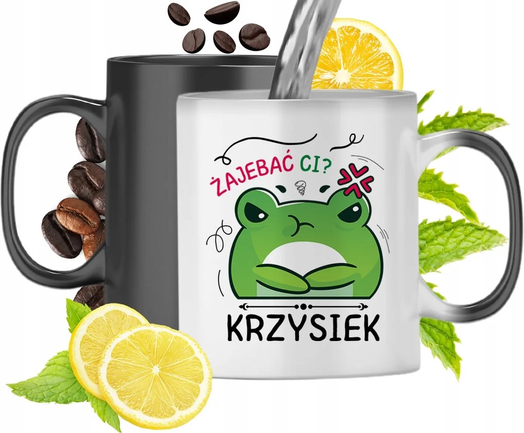 Mágikus bögre Kristófnak Fekete matt nyomott mintával 330ml