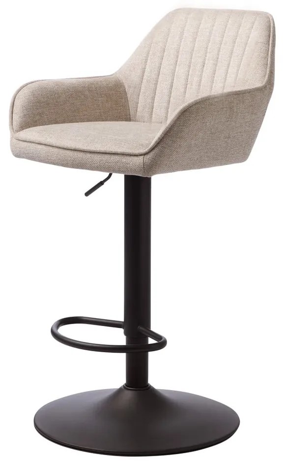 Bézs kárpitozott állítható magasságú-karfás bárszék (ülésmagasság 65 cm) Nolan – Unique Furniture