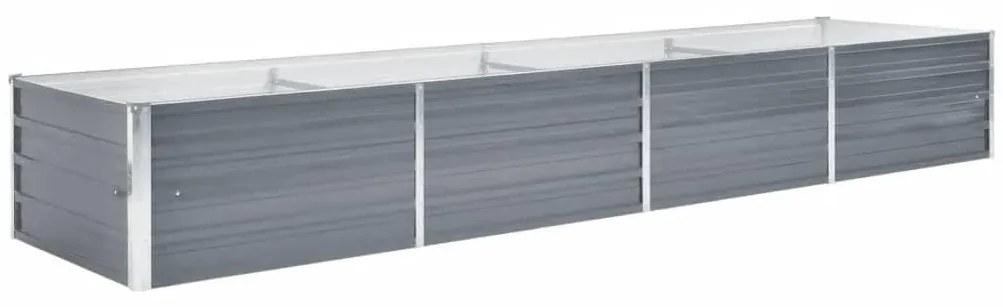 vidaXL szürke horganyzott acél kerti magaságyás 320 x 80 x 45 cm