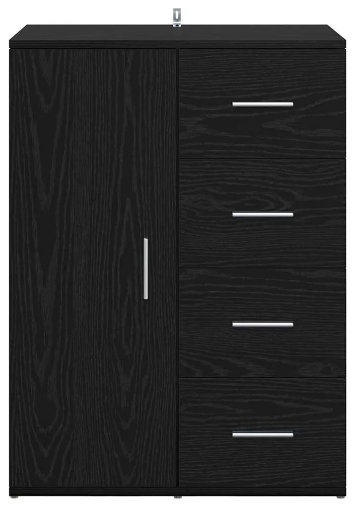 Széf fiókkal Fekete tölgy 59 x 39 x 80 cm Faanyag