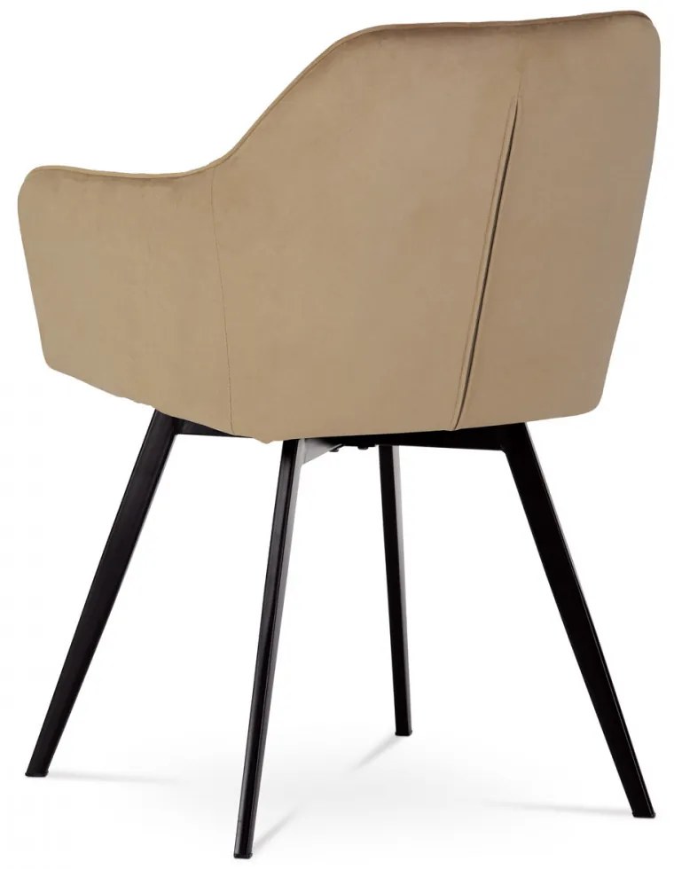 Scaun pivotant cu tapițeria de catifea culoare cappuccino DCH-425