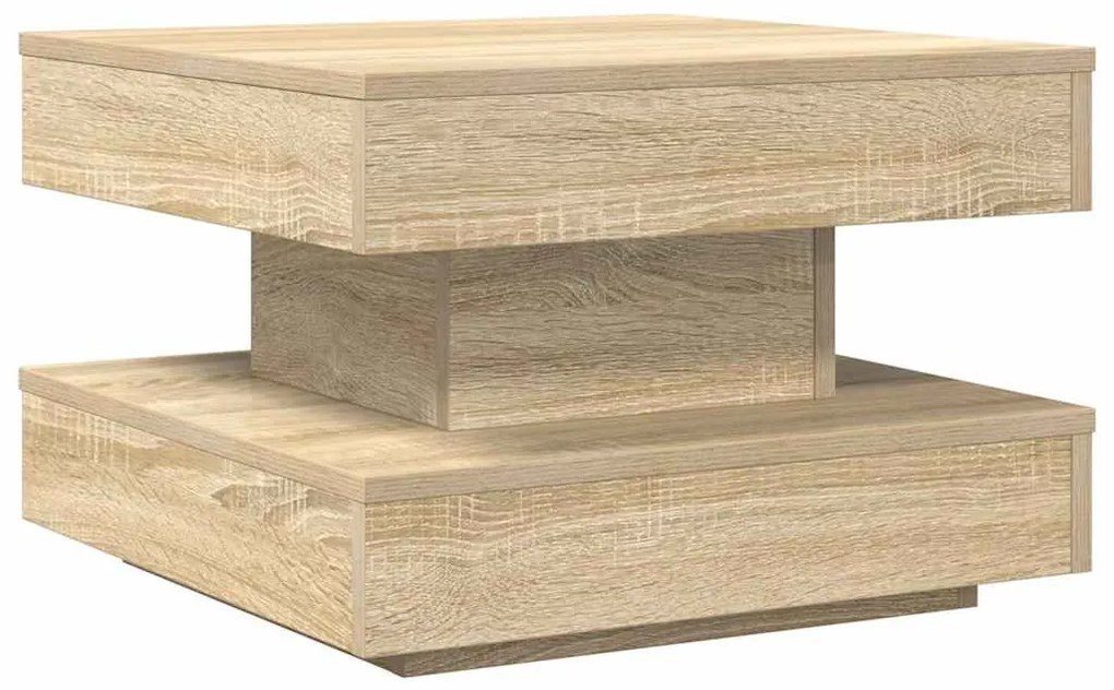 sonoma tölgy dohányzóasztal 360 fokban forgatható 50x50x34,5 cm