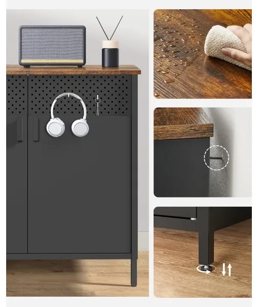 FIRA komód fekete/barna színben