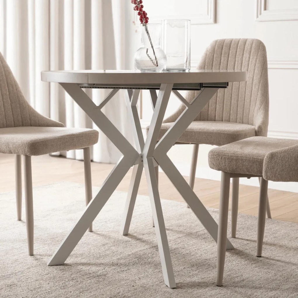 Kihúzható étkezőasztal 80–160 cm méretben, kasmír/fehér színben DORIAN