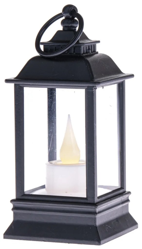 Cremona fekete LED gyertyatartó, 6 x 13 cm
