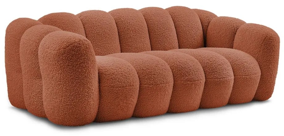 Téglavörös buklé kanapé 232 cm Hippolyte – Bobochic Paris