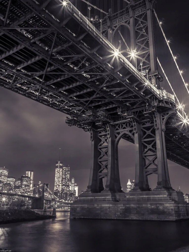 Poszter 30x40cm Manhattan híd a Keleti folyó felett alkonyatkor 2, Assaf Fran