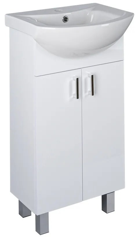 Viva STYLE Ekonomik 45 lábon álló 2 ajtós fürdőszoba bútor Sanovit ZENON 6045 mosdóval 45 x 40 cm