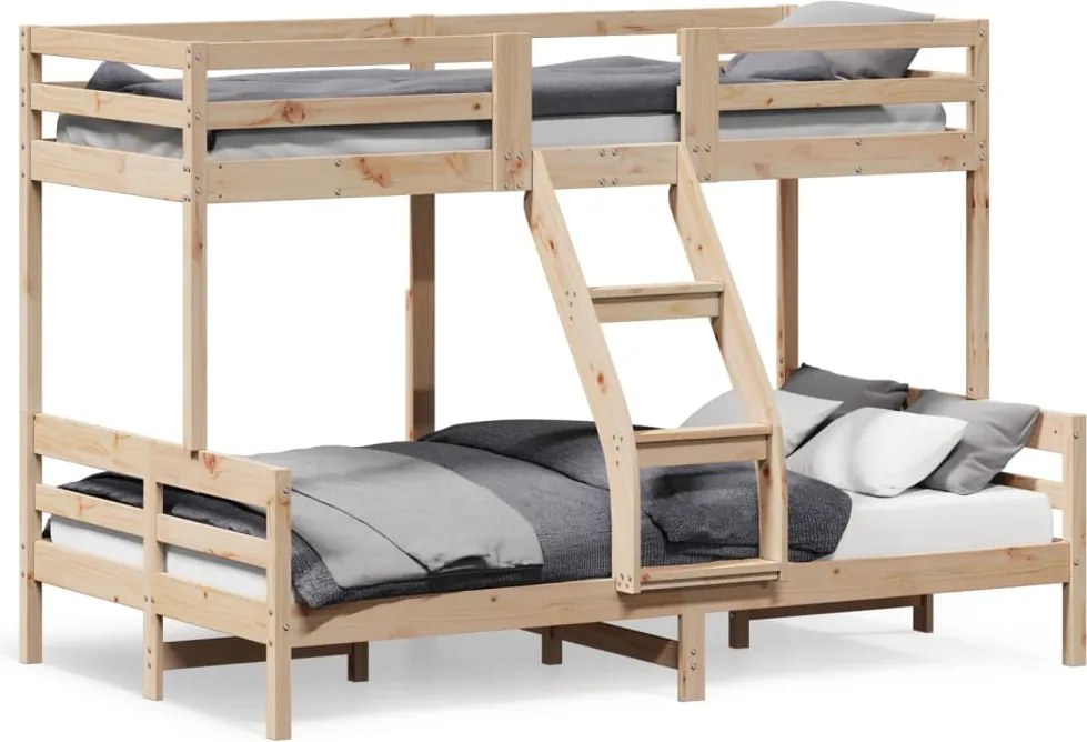 vidaXL tömör fenyőfa emeletes ágy 80x200/120x200 cm