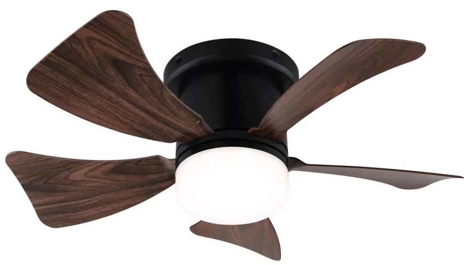 ZEVENTI - LED Dimmelhető mennyezeti ventilátor MUNDAKA LED/10W/230V barna + távirányító