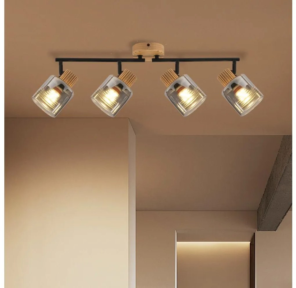 Brilagi - HYGGE spotlámpa 4xE14/15W/230V kaucsukfa/füstszínű