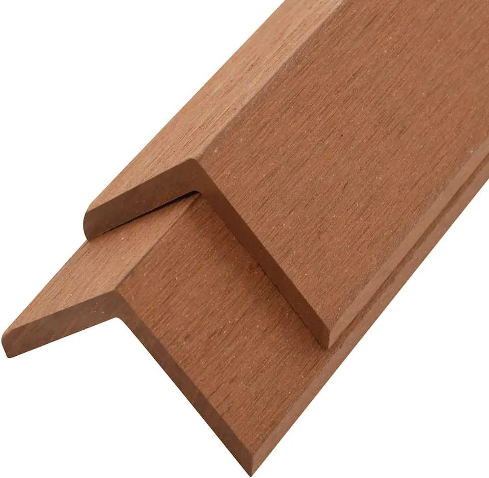 vidaXL 5 db világosbarna WPC teraszburkoló sarokprofil 170 cm