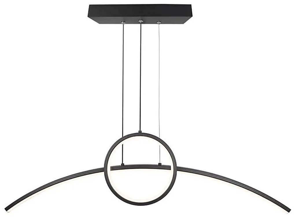 LED Csillár zsinóron LED/30W/230V 4000K 88 cm fekete