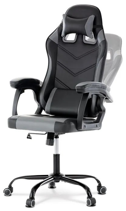 Szürke Ekobőr Gamer Szék, Hinta Mechanikával. KA-L626 GREY