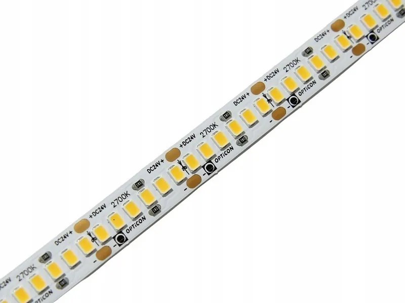 Led Szalag 24V DC Fehér Meleg 2700K 19,2W/m 1200 Smd 2835 IP20 10mm Opticon